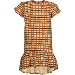 Orange Karo Soft Gallery Jerseykleider für Kinder aus Jersey für Mädchen Größe 140 