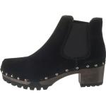 Schwarze Vintage Softclox Isabelle Blockabsatz Chelsea-Boots mit Nieten mit Reißverschluss in Normalweite aus Leder für Damen mit Absatzhöhe 5cm bis 7cm 