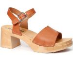 Braune Softclox Runde Sandaletten aus Nappaleder Größe 41 für den für den Sommer 