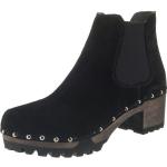Reduzierte Schwarze Softclox Isabelle Runde Plateauabsatz Chelsea-Boots aus Leder für Damen Größe 41 