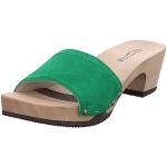 Grüne Softclox Kelly Damenclogs & Damenpantoletten aus Veloursleder Größe 39 