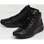 Schwarze Softinos Damensneaker & Damenturnschuhe mit Reißverschluss aus Leder mit herausnehmbarem Fußbett Größe 43 