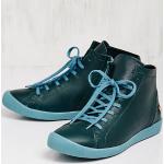 Petrolfarbene Softinos Damensneaker & Damenturnschuhe mit Reißverschluss aus Leder mit herausnehmbarem Fußbett Größe 43 