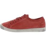 Rote Softinos Low Sneaker mit Schnürsenkel in Normalweite aus Leder mit herausnehmbarem Fußbett für Damen Größe 40 
