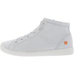 Weiße Softinos Low Sneaker mit Schnürsenkel in Breitweite aus Glattleder mit herausnehmbarem Fußbett für Damen Größe 37 