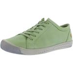 Grüne Skater Softinos Low Sneaker mit Schnürsenkel in Normalweite aus Leder mit herausnehmbarem Fußbett für Damen Größe 39 