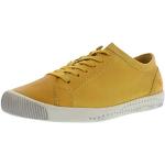 Gelbe Skater Softinos Low Sneaker mit Schnürsenkel in Normalweite aus Leder mit herausnehmbarem Fußbett für Damen Größe 39 