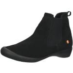 Reduzierte Schwarze Casual Softinos Runde Blockabsatz Ankle Boots & Klassische Stiefeletten in Normalweite aus Leder für Damen Größe 38 