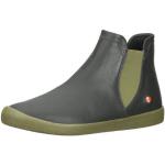 Reduzierte Graue Casual Softinos Runde Blockabsatz Ankle Boots & Klassische Stiefeletten in Normalweite aus Leder für Damen Größe 42 