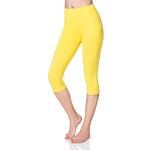 Gelbe Sportliche Capri-Leggings & 3/4-Leggings für Damen Größe M für den für den Sommer 