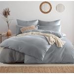 Reduzierte Graue bügelfreie Bettwäsche mit Reißverschluss aus Baumwolle maschinenwaschbar 135x200 6-teilig 