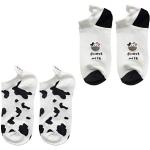SOIMISS 2 Paar Tier Crew Socken Kuh Muster Kurze Socken Kreative Tier Socken Lustige Söckchen für Frauen Mädchen Kinder