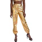 Goldene Hip Hop Atmungsaktive Damenhosen mit Glitzer Größe XXL 