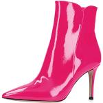 Rosa Lack-Optik Spitze High Heel Stiefeletten & High Heel Boots mit Reißverschluss in Normalweite aus Lackleder für Damen Größe 38 
