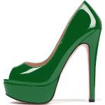 Grüne Offene Peep Toe Pumps für Damen Größe 42 
