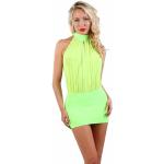 Neongrüne Mini Minikleider & kurze Kleider aus Mesh für Damen Größe XS 