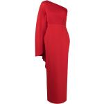 Reduzierte Rote Elegante Solace London Asymmetrische Plisseekleider mit Reißverschluss für Damen Größe M für Partys 