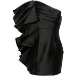 Reduzierte Schwarze Ärmellose Solace London Rüschenkleider mit Reißverschluss aus Twill für Damen Größe XS für Partys 