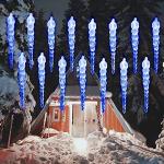 Blaue Lichterketten Innen mit Weihnachts-Motiv 