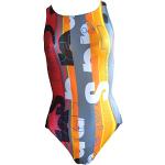 Solar Schwimmanzug mit Ringerrücken grau/orange Dry Weave, Gr. 38 B-Cup