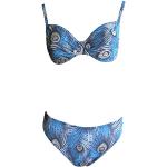 Blaue Solar Tan Thru Bikinis durchbräunend aus Polyamid mit Bügel für Damen Größe S 