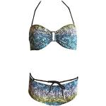 Blaue Solar Tan Thru Neckholder-Bikinis aus Polyamid für Damen Größe S 