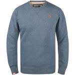 Reduzierte Blaue Melierte Solid Herrensweatshirts aus Baumwollmischung Größe S 