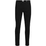 Reduzierte Schwarze Bestickte Solid Slim Fit Jeans mit Reißverschluss aus Denim für Herren Größe L Weite 34 