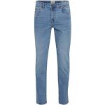 Reduzierte Hellblaue Solid Slim Fit Jeans mit Reißverschluss aus Denim für Herren Größe L Weite 33 