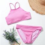 Rosa Bikini-Tops für Kinder aus Polyester für Mädchen 