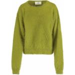 Reduzierte Grüne Langärmelige Angora-Pullover aus Polyamid für Damen Größe L für den für den Herbst 