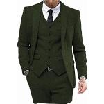 Armeegrüne Herrensmokings aus Tweed Größe 4 XL 3-teilig 