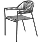 Anthrazitfarbene Solpuri Designer Stühle pulverbeschichtet aus Polyrattan wetterfest Breite 50-100cm, Höhe 50-100cm, Tiefe 50-100cm 