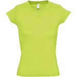 Reduzierte Apfelgrüne Kurzärmelige Sols V-Ausschnitt T-Shirts für Damen Größe M 