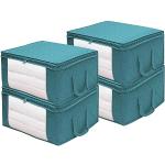 Blaue Unterbettboxen mit Schublade 4-teilig 