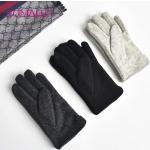 Anthrazitfarbene Unifarbene Strick-Handschuhe Handwäsche für Damen Einheitsgröße für den für den Winter 