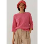 Rosa Unifarbene Casual 3/4-ärmelige Someday Rundhals-Ausschnitt Kaschmir-Pullover aus Polyamid für Damen Größe M 