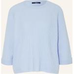 Reduzierte Hellblaue 3/4-ärmelige Someday Kaschmir-Pullover aus Wolle für Damen Größe M 