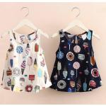 Dunkelblaue Casual Ärmellose Basic-Kleider für Kinder Handwäsche für Babys für den für den Sommer 