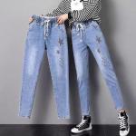 Schwarze High Waist Jeans aus Denim für Damen Größe 3 XL für den für den Sommer 
