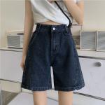Blaue Casual Jeans-Bermudas aus Denim maschinenwaschbar für Damen Größe XL für den für den Sommer 