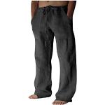 Schwarze Pyjamahosen kurz mit Gürtel mit Reißverschluss aus Baumwolle für Herren Größe XXL für den für den Sommer 