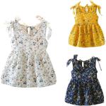 Blumenmuster Ärmellose Midi Blumenkleider für Kinder & Blümchenkleider für Kinder aus Polyester für Mädchen für den für den Sommer 