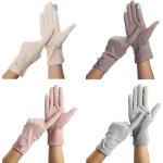 Anthrazitfarbene Touchscreen-Handschuhe aus Spitze für Damen für den für den Sommer 