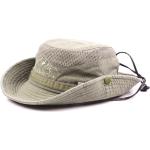 Sommer Unisex Fischerhut aus Baumwolle mit breiter Krempe und Kordelzug, Khaki