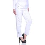 Weiße Unifarbene Freizeithosen für Damen Größe L Weite 44 