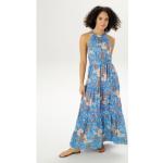 Reduzierte Zimtfarbene Blumenmuster Casual ANISTON Sommerkleider mit Volants mit Knopf für Damen Größe XS für den für den Sommer 