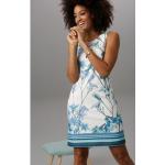 Sommerkleid ANISTON SELECTED weiß (weiß, aquablau, bedruckt) Damen Kleider Knielange Bestseller