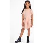 Reduzierte Rosa Casual Kurzärmelige Calvin Klein Jeans Rundhals-Ausschnitt Basic-Kleider für Kinder mit Reißverschluss aus Polyester für Mädchen Größe 176 für den für den Sommer 
