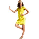 Gelbe Sommerkleider aus Leinen für Damen Größe M für den für den Sommer 